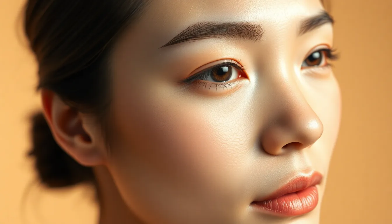 Natural Japanese eyebrow embroidery result on a Singapore woman, showing ultra-fine hair strokes and soft brow definition