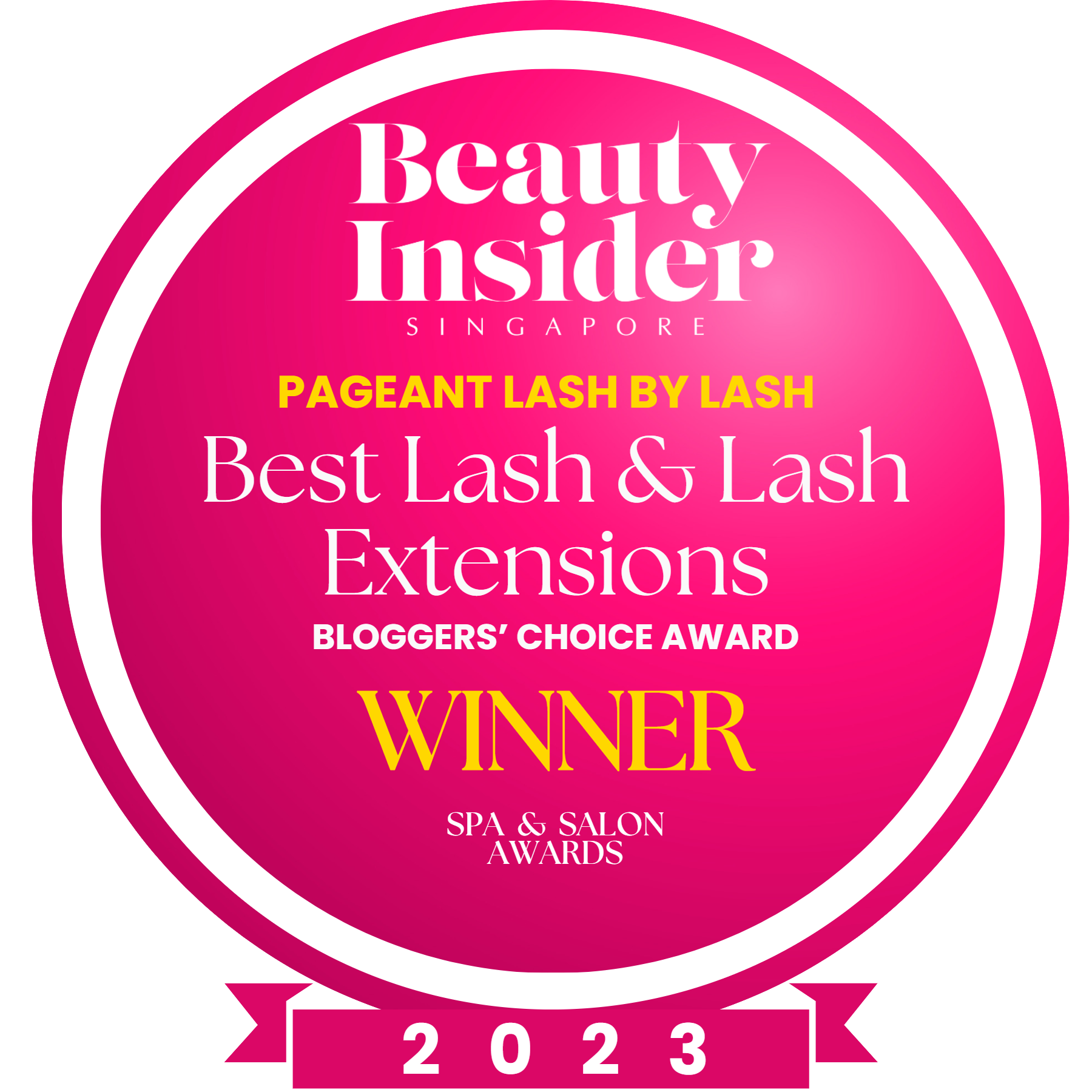 Best Lash By Lash Extension Salon 2023 — Beauty Insider award badge for Serenity Beaute